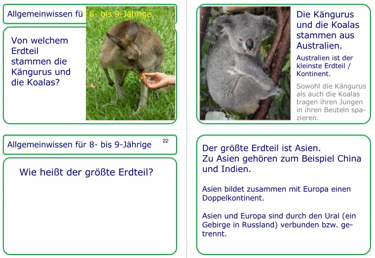 Lernkarten (auch!) für Kinder Lernkarten - individuell gestaltet