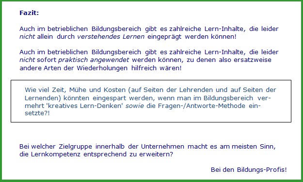 Bildungs-Profis Bildungs-Profis als Multiplikatoren für leichteres Lernen
