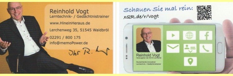Visitenkarte von Reinhold Vogt
